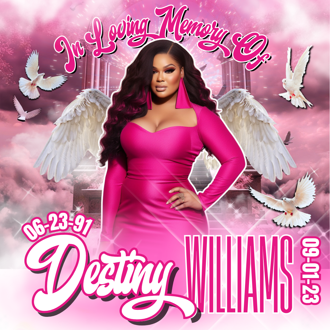 Single Pink Memorial Editable