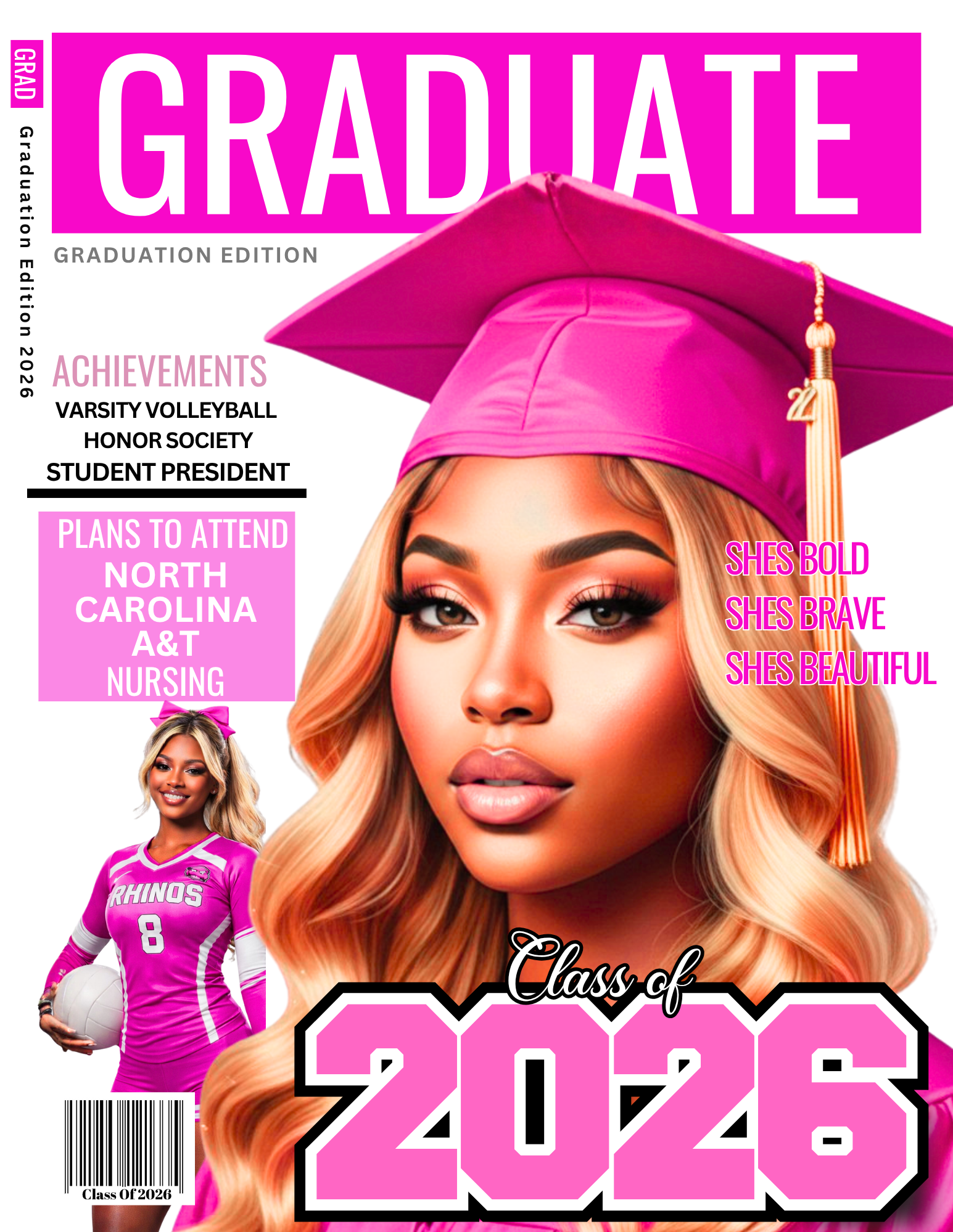 4 Editable Grad Magazine Cover Bundle