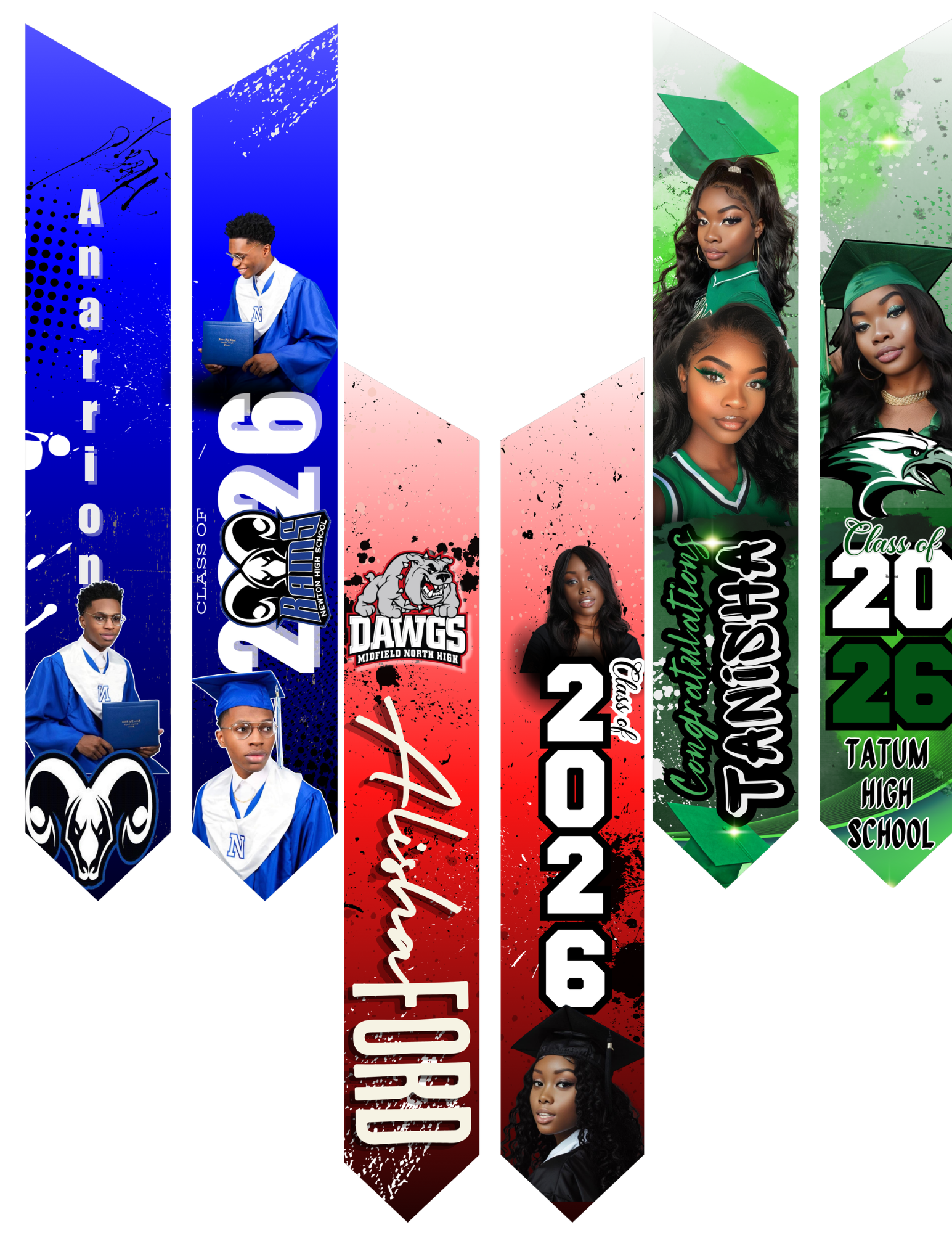 11 Piece Editable Grad Stole Bundle