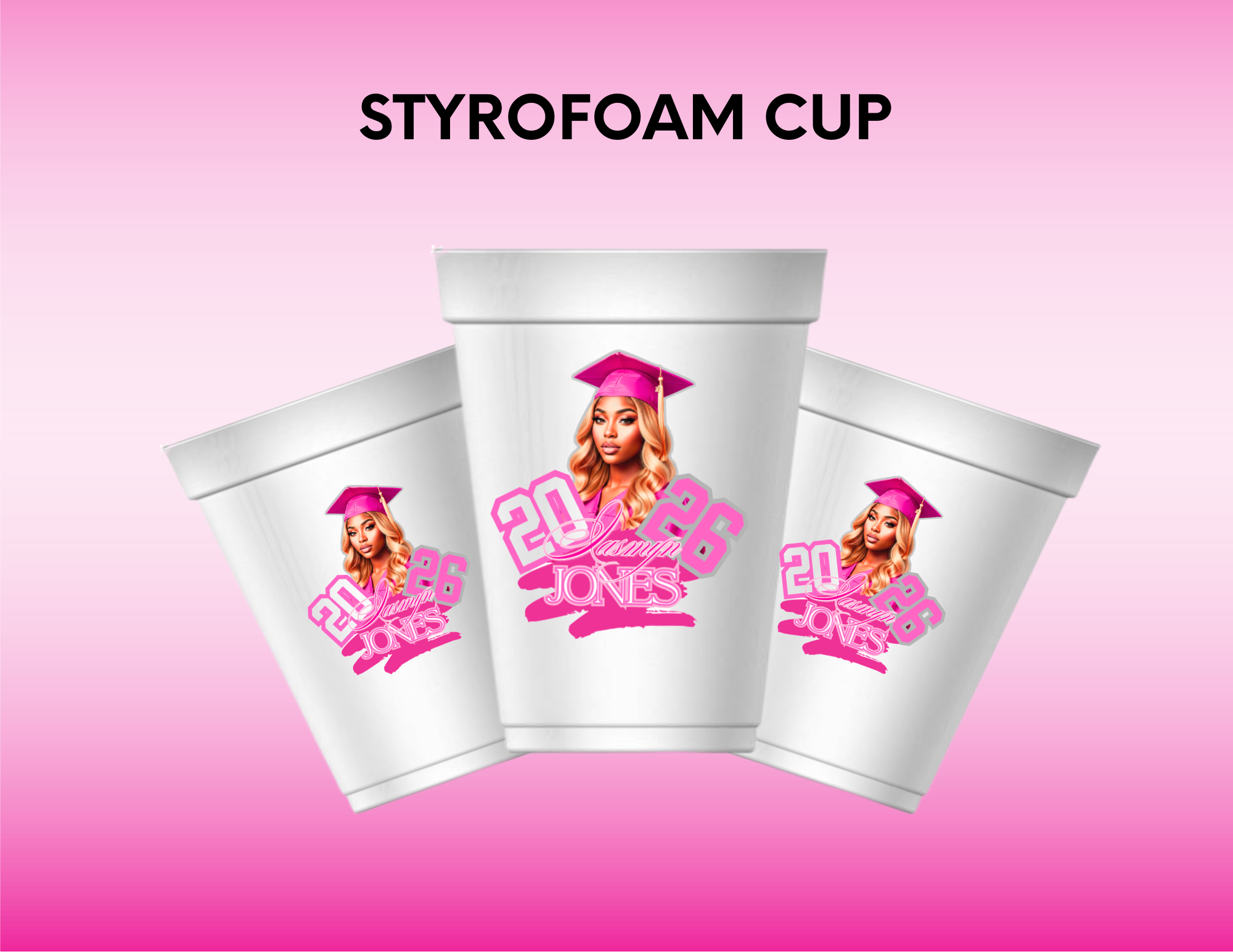 4 Piece Editable Foam Cup Bundle
